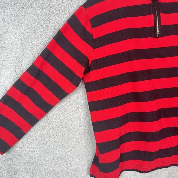 Pacer Sweatshirt Mens 1/4 Zip Red Black Striped Extra Large XL Long Sleeve - Picture 4 of 12